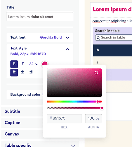 table editor